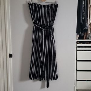 Black and white stripped romper